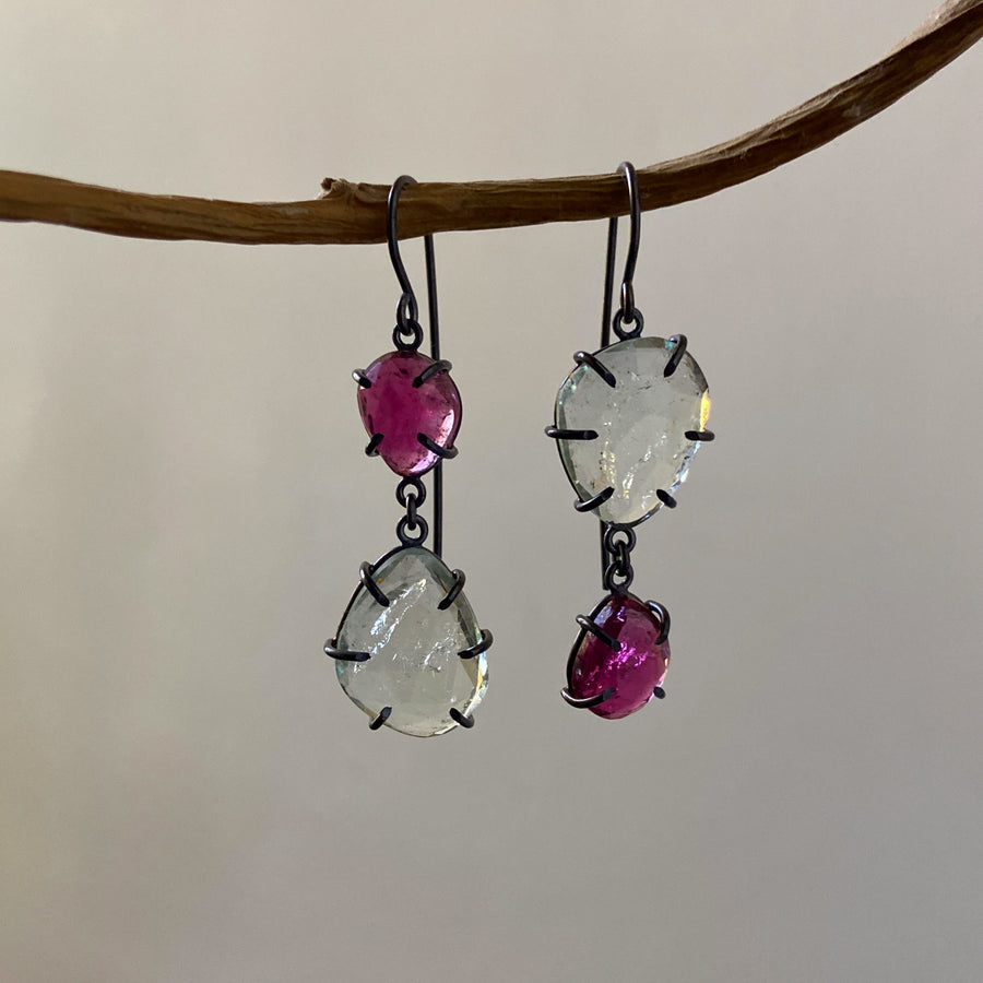 Mis-Matched Tourmaline Earrings