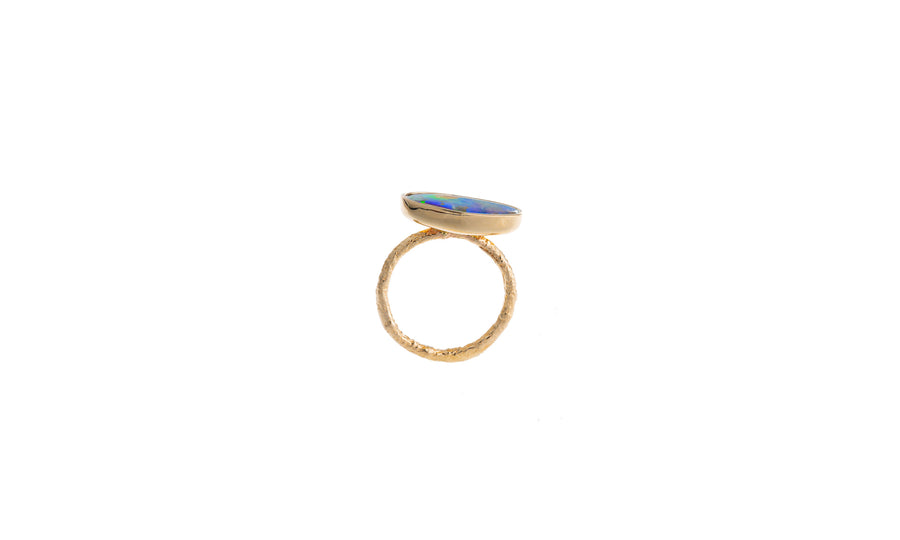 Opal Pod Ring With Bermuda Cedar Branch Band