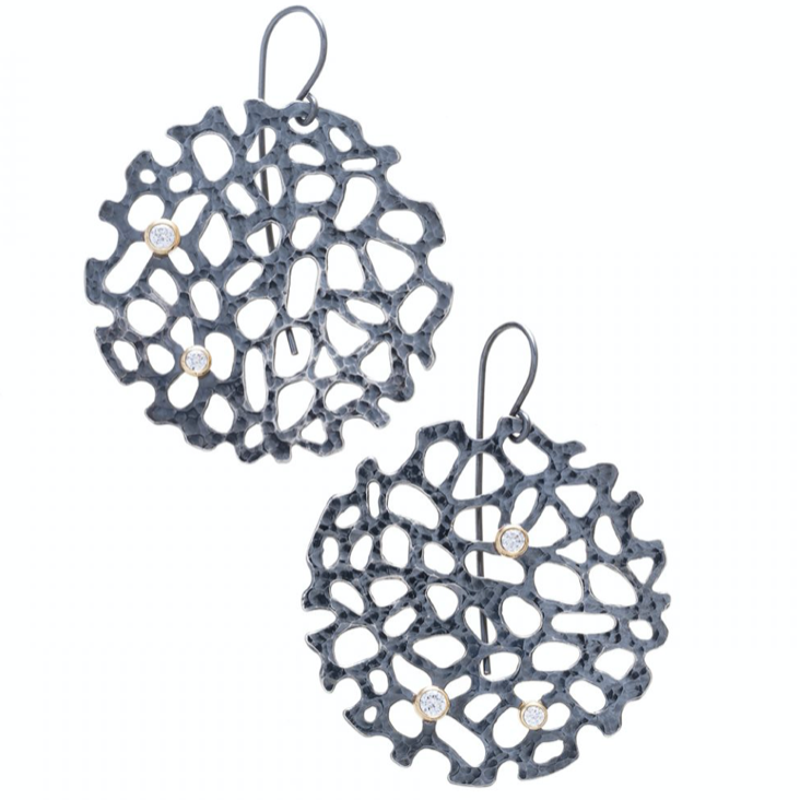 Sea Fan Earrings With Gemstone Bubbles