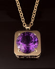 Pailette Pill Box Pendant with Amethyst