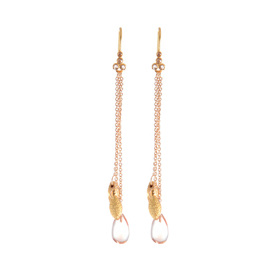 Chain Earrings With Sunstone Drops