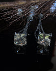 Inverted Champagne Quartz Pendant Earrings