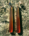 Sunset Chalcedony Long Bar Earrings