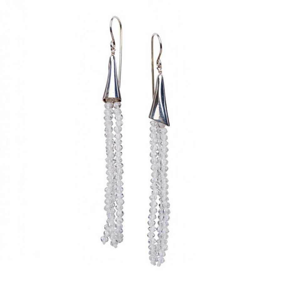 Calla Lily Tube Earrings With Quartz Stamens
