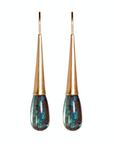 Calla Lily Tube Earrings With Labradorite Drop