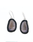 Geode Earrings With Sterling Shell