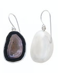 Geode Earrings With Sterling Shell