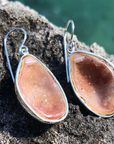 Geode Earrings With Sterling Shell