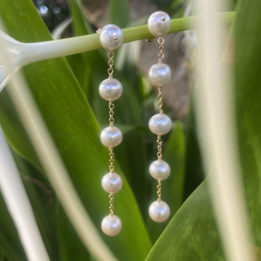 Great Lengths Pearl Earrings
